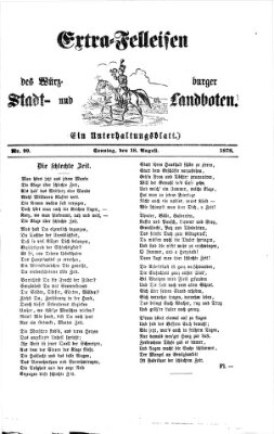 Extra-Felleisen (Würzburger Stadt- und Landbote) Sonntag 18. August 1878