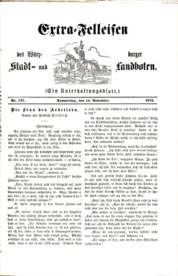 Extra-Felleisen (Würzburger Stadt- und Landbote) Donnerstag 14. November 1878