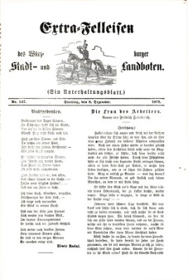 Extra-Felleisen (Würzburger Stadt- und Landbote) Sonntag 8. Dezember 1878