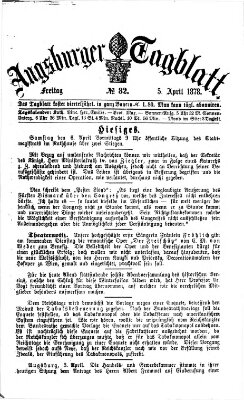 Augsburger Tagblatt Freitag 5. April 1878