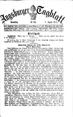 Augsburger Tagblatt Sonntag 7. April 1878