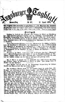 Augsburger Tagblatt Donnerstag 11. April 1878