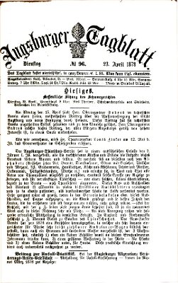 Augsburger Tagblatt Dienstag 23. April 1878