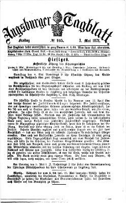 Augsburger Tagblatt Freitag 3. Mai 1878