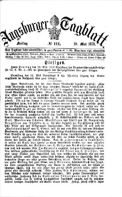 Augsburger Tagblatt Freitag 10. Mai 1878