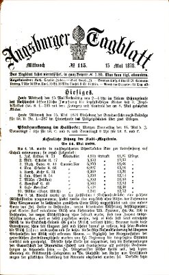 Augsburger Tagblatt Mittwoch 15. Mai 1878