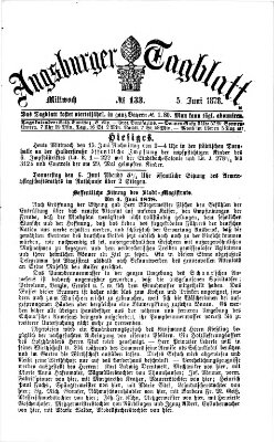 Augsburger Tagblatt Mittwoch 5. Juni 1878