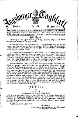 Augsburger Tagblatt Dienstag 11. Juni 1878