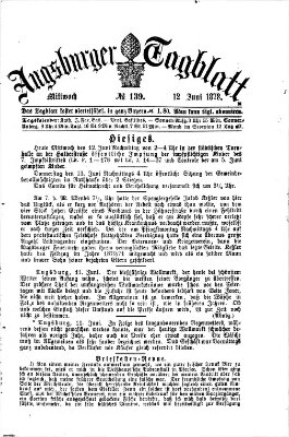 Augsburger Tagblatt Mittwoch 12. Juni 1878