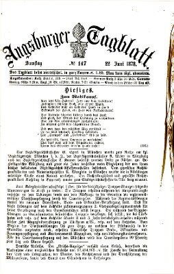 Augsburger Tagblatt Samstag 22. Juni 1878