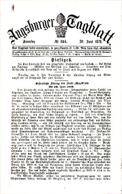 Augsburger Tagblatt Sonntag 30. Juni 1878