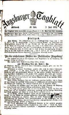 Augsburger Tagblatt Mittwoch 3. Juli 1878