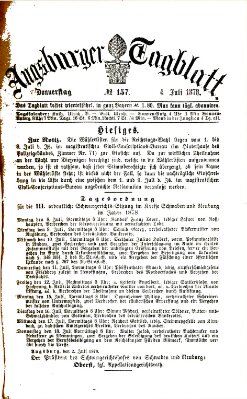 Augsburger Tagblatt Donnerstag 4. Juli 1878