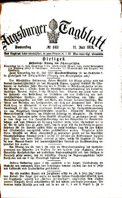 Augsburger Tagblatt Donnerstag 11. Juli 1878