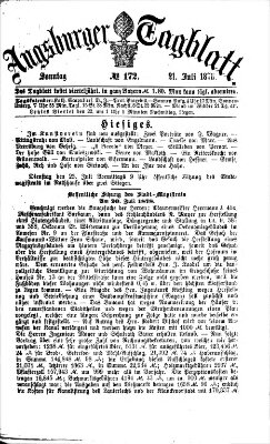 Augsburger Tagblatt Sonntag 21. Juli 1878