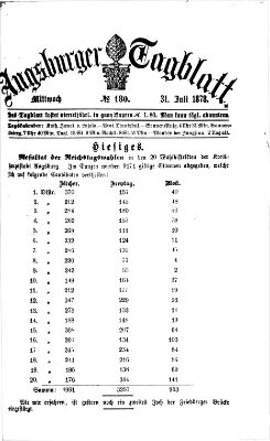 Augsburger Tagblatt Mittwoch 31. Juli 1878