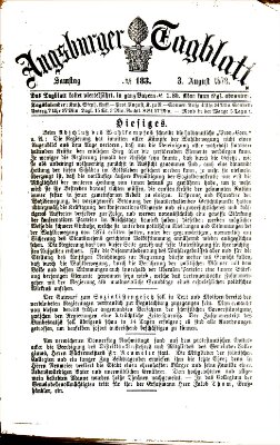 Augsburger Tagblatt Samstag 3. August 1878