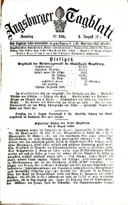 Augsburger Tagblatt Sonntag 4. August 1878