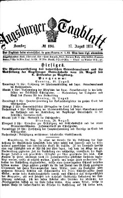 Augsburger Tagblatt Samstag 17. August 1878