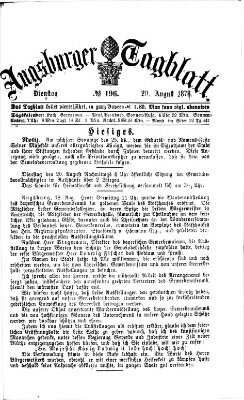 Augsburger Tagblatt Dienstag 20. August 1878