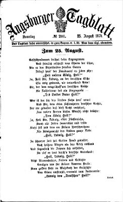 Augsburger Tagblatt Sonntag 25. August 1878