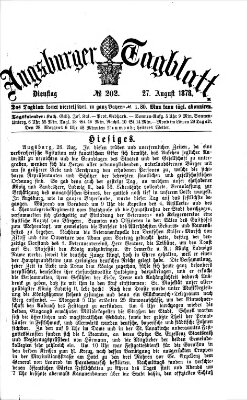 Augsburger Tagblatt Dienstag 27. August 1878