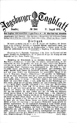 Augsburger Tagblatt Samstag 31. August 1878