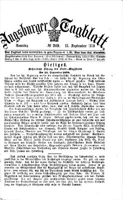 Augsburger Tagblatt Sonntag 15. September 1878