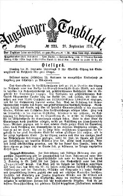 Augsburger Tagblatt Freitag 20. September 1878