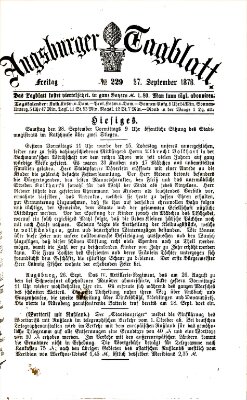 Augsburger Tagblatt Freitag 27. September 1878