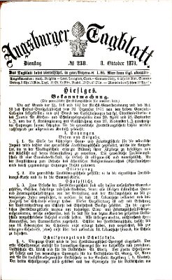 Augsburger Tagblatt Dienstag 8. Oktober 1878