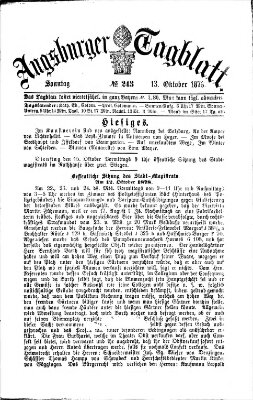 Augsburger Tagblatt Sonntag 13. Oktober 1878