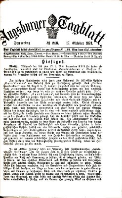 Augsburger Tagblatt Donnerstag 17. Oktober 1878