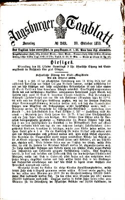 Augsburger Tagblatt Sonntag 20. Oktober 1878