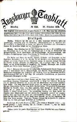 Augsburger Tagblatt Dienstag 22. Oktober 1878