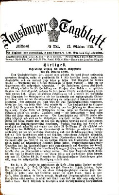 Augsburger Tagblatt Mittwoch 23. Oktober 1878