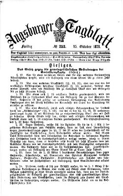 Augsburger Tagblatt Freitag 25. Oktober 1878