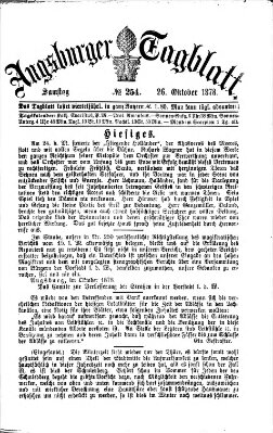 Augsburger Tagblatt Samstag 26. Oktober 1878