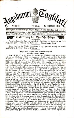 Augsburger Tagblatt Sonntag 27. Oktober 1878