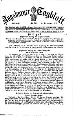 Augsburger Tagblatt Mittwoch 6. November 1878