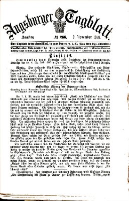 Augsburger Tagblatt Samstag 9. November 1878