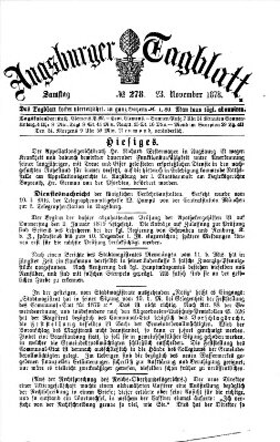 Augsburger Tagblatt Samstag 23. November 1878