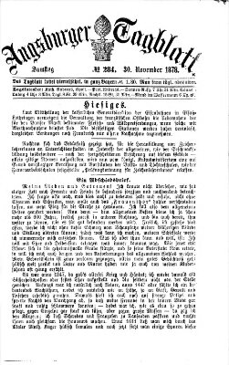 Augsburger Tagblatt Samstag 30. November 1878