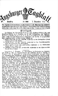 Augsburger Tagblatt Samstag 7. Dezember 1878