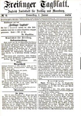 Freisinger Tagblatt (Freisinger Wochenblatt) Donnerstag 3. Januar 1878