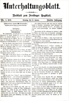 Freisinger Tagblatt (Freisinger Wochenblatt) Sonntag 13. Januar 1878