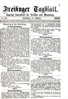 Freisinger Tagblatt (Freisinger Wochenblatt) Sonntag 13. Januar 1878