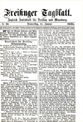 Freisinger Tagblatt (Freisinger Wochenblatt) Donnerstag 31. Januar 1878