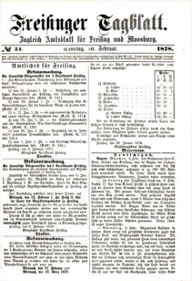 Freisinger Tagblatt (Freisinger Wochenblatt) Sonntag 10. Februar 1878