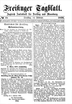 Freisinger Tagblatt (Freisinger Wochenblatt) Dienstag 12. Februar 1878